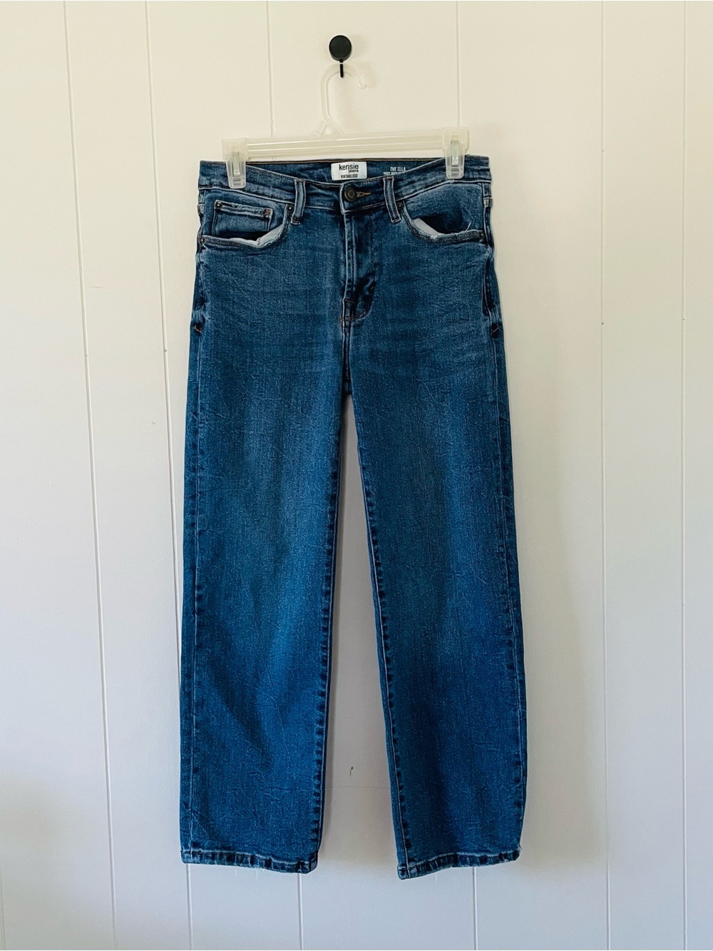 Kensie Women's Straight Leg Jeans - Dark Blue Denim